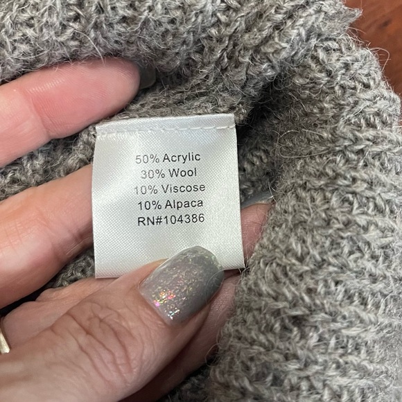 Garnet Hill Alpaca and Wool Blend Embellished Sweater Size Medium Tunic Brown - Picture 11 of 11